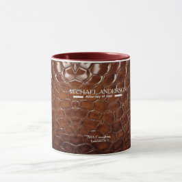 Taza Luxury Brown Crocodile Leather Lawyer & Executive
