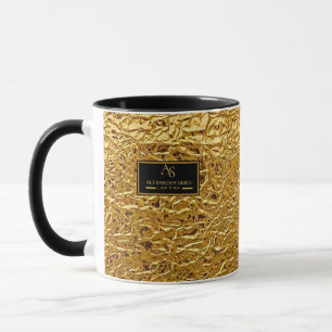 Taza Luxury Crumpled Gold Foil Texture Elegant Metallic