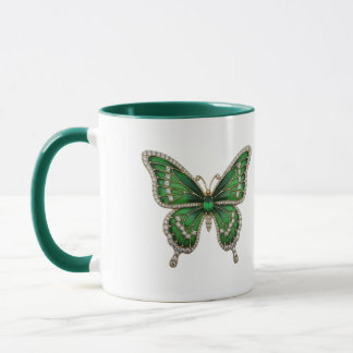 Taza Luxury Emerald & Diamond Butterfly 