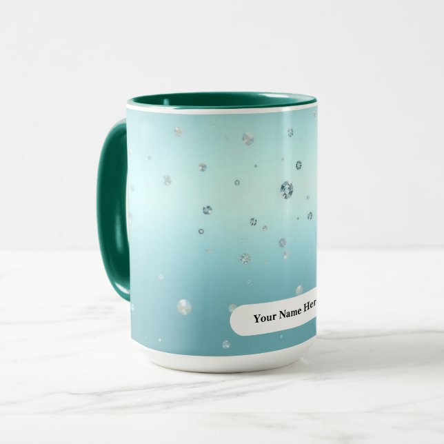 Taza Luxury Frosty Green Azure Bronze Dew Dots  (Anverso izquierdo)