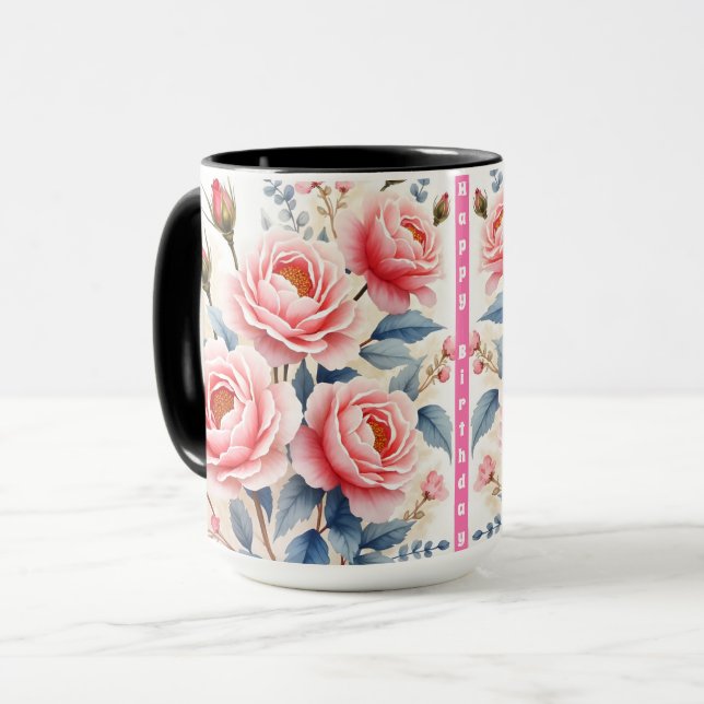 Taza Luxury Pink Roses Beautiful Modern Collection (Anverso izquierdo)