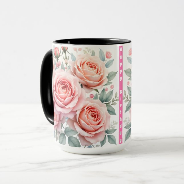 Taza Luxury Pink Roses Beautiful Popular Collection (Anverso izquierdo)