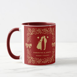 Taza Luxury Red & Antique-Gold Custom Wedding