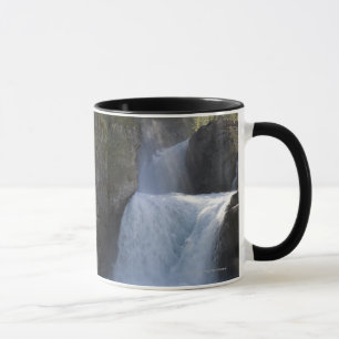 Taza Luz del sol en las cascadas en el lado de una