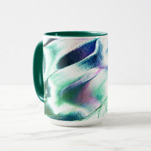 Taza Luz tallada de color metalizado mate, verde a azul