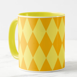 Taza Luz y oscuro diamantes de Arlequín en damero amari