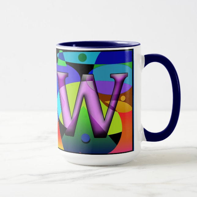 Taza LW Monogramado, Inicializado, tazón Personalizado (Derecha)