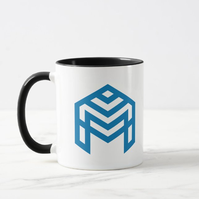 Taza M Geométrico Abstracto Azul  (Izquierda)