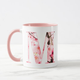 Taza M Inicial Floral | Nombre y Rasgos Personaliz