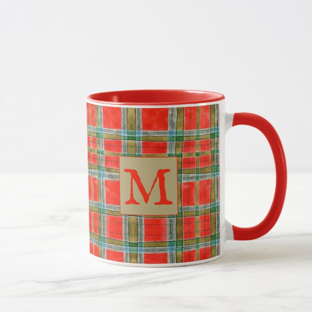 Taza MAC BAIN TARTAN Red Combo Mug + Texto (Derecha)
