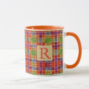 Taza MAC RAE TARTAN Naranja Mezcla + Texto
