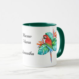 Taza Macao Tropical Loro Exótico Personalizado