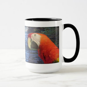 Taza Macaw del azul y del oro y Macaw del escarlata -
