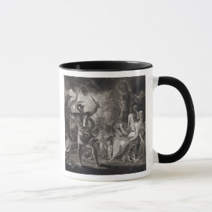 Taza Macbeth, las tres brujas y Hecate en el acto IV, S