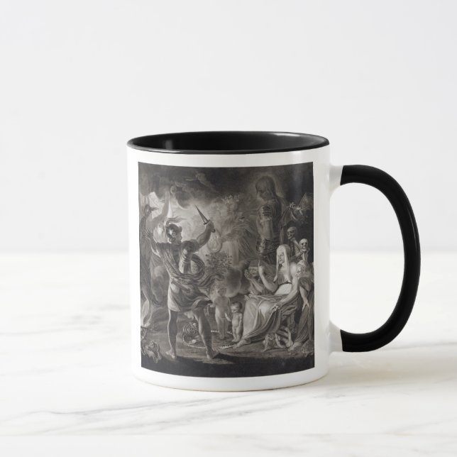 Taza Macbeth, las tres brujas y Hecate en el acto IV, S (Derecha)