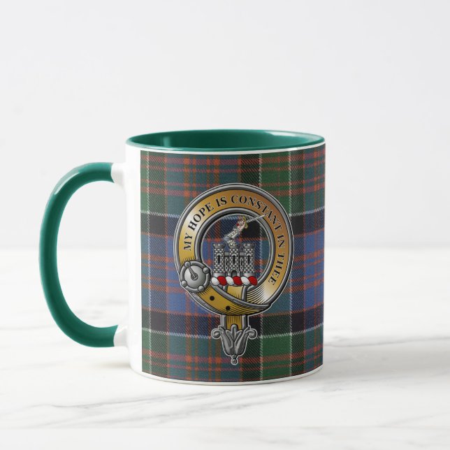 Taza MacDonald Clanranald Tartán y Badge (Izquierda)