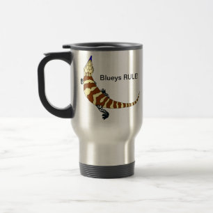 Taza machihembrada azul del viaje de Skink