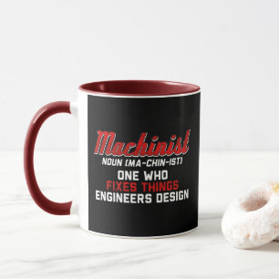 Taza Machinist Noun Machinist significa regalos de inge
