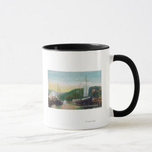 Taza Madera de construcción del cargamento en escena de
