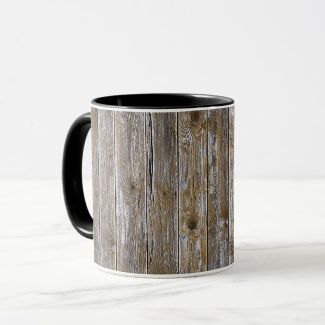 Taza Madera de madera Rústica Rústica Reclamada de made (Anverso izquierdo)