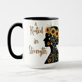 Taza Madera fuerte arraigada - Arte de silueta florecie