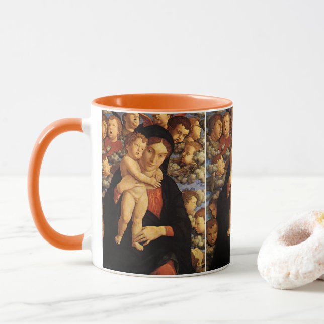 Taza Madonna de Cherubim por Andrea Mantegna (Con donut)