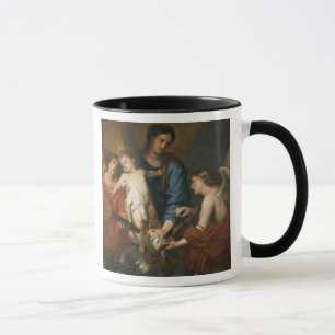 Taza Madonna y niño con ángeles