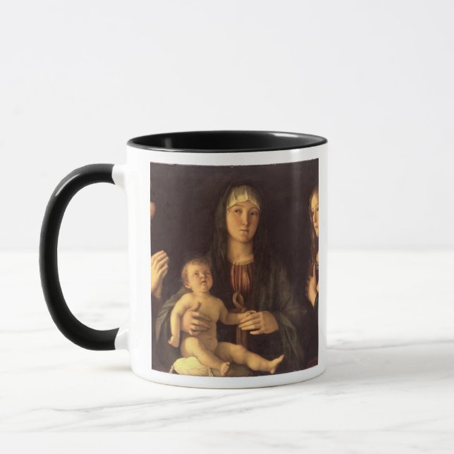 Taza Madonna y niño con St Mary Magdalena y St. (Izquierda)