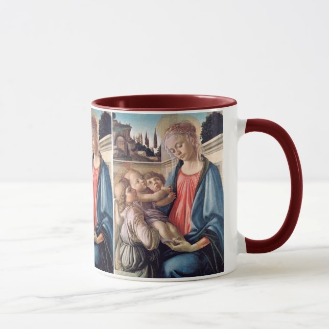 Taza Madonna y niño Dos ángeles Botticelli Bella Artes (Derecha)