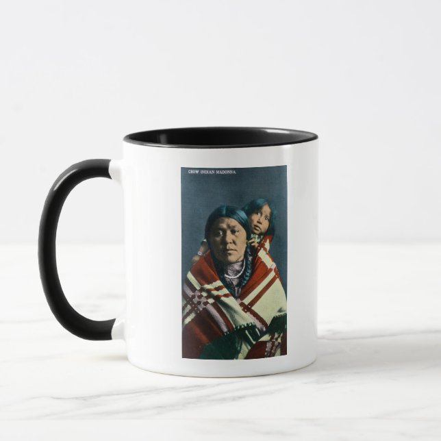 Taza Madonna y niño indios cuervos (Izquierda)