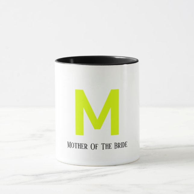 Taza Madre De La Novia Boda Amarillo Fluorescente (Centro)