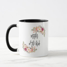 Taza Madre de la novia con escritura floral en Rubor