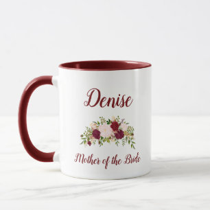 Taza Madre de la Novia Marsala Rosa Floral Boda