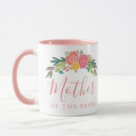 Taza Madre de la novia o Groom Rosa Bouquet rosa