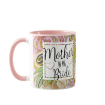 Madre de la novia Rosa Purpurina de oro Floral Mug