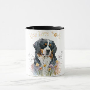 Taza Madre de perro de montaña bernés floral