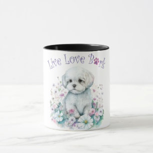 Taza Madre de Perro Maltés Floral