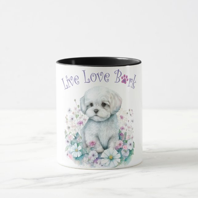 Taza Madre de Perro Maltés Floral (Centro)