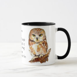 Taza Madre divertida antes de la cita del café, búho