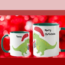 Taza Madre educada T-Rex dando a su bebé Navidades Salu