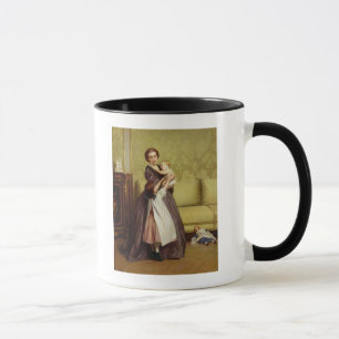 Taza Madre joven con sus niños en un salón