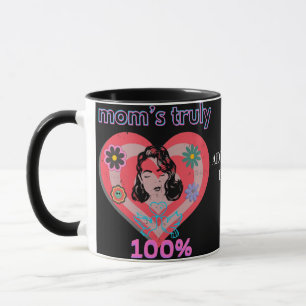 Taza Madre madre del corazón del rosa retro mamá mamá V