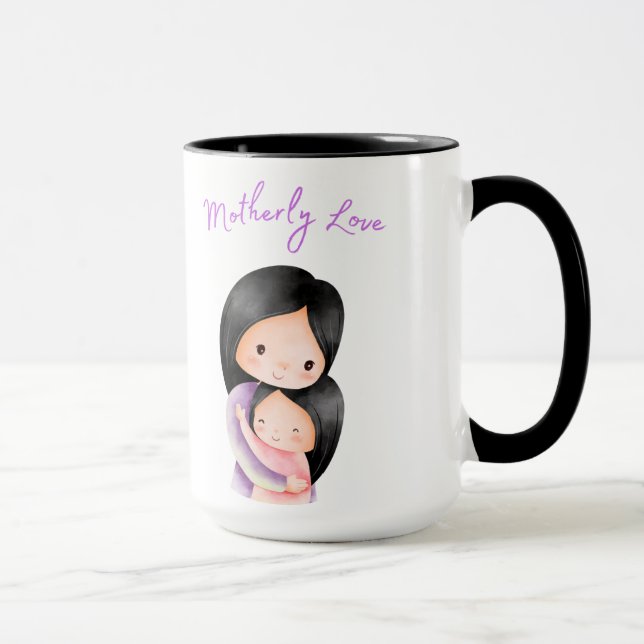 Taza Madre madre, madre amorosa y abrazo a hija (Derecha)