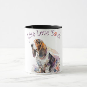 Taza Madre Perro Basset Hound Floral