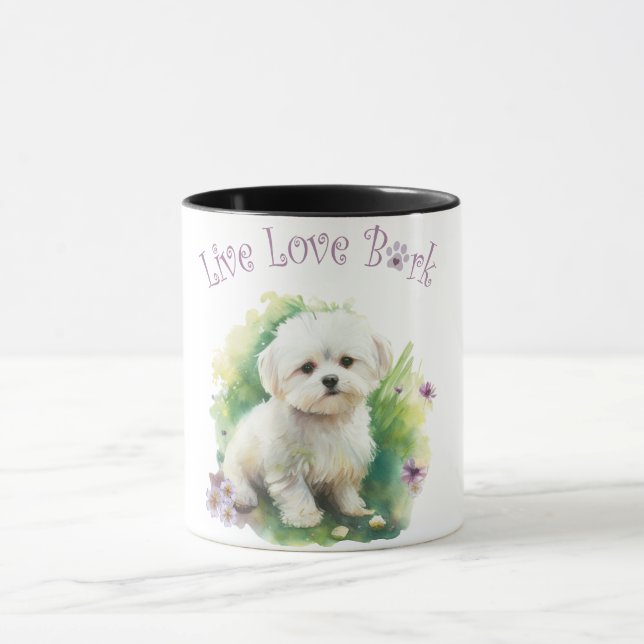 Taza Madre Perro Bichón Floral (Centro)
