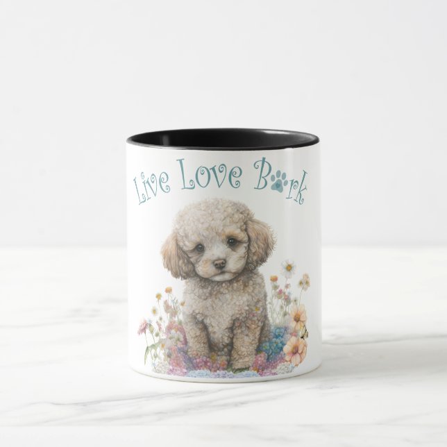 Taza Madre Perro Caniche Floral (Centro)
