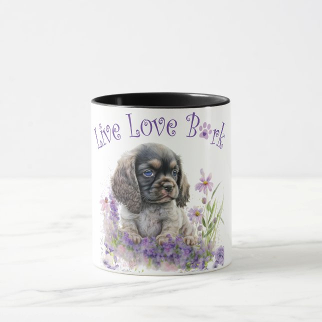Taza Madre Perro Cocker Spaniel Floral (Centro)