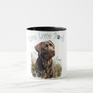 Taza Madre Perro Lab Chocolate Floral