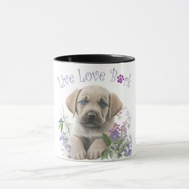 Taza Madre Perro Labrador Floral (Centro)