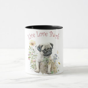 Taza Madre Perro Pug Floral